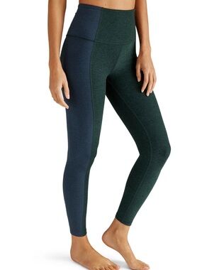 Beyond Yoga Spacedye Vitality Colorblock High Waisted Legging, Green & Blue